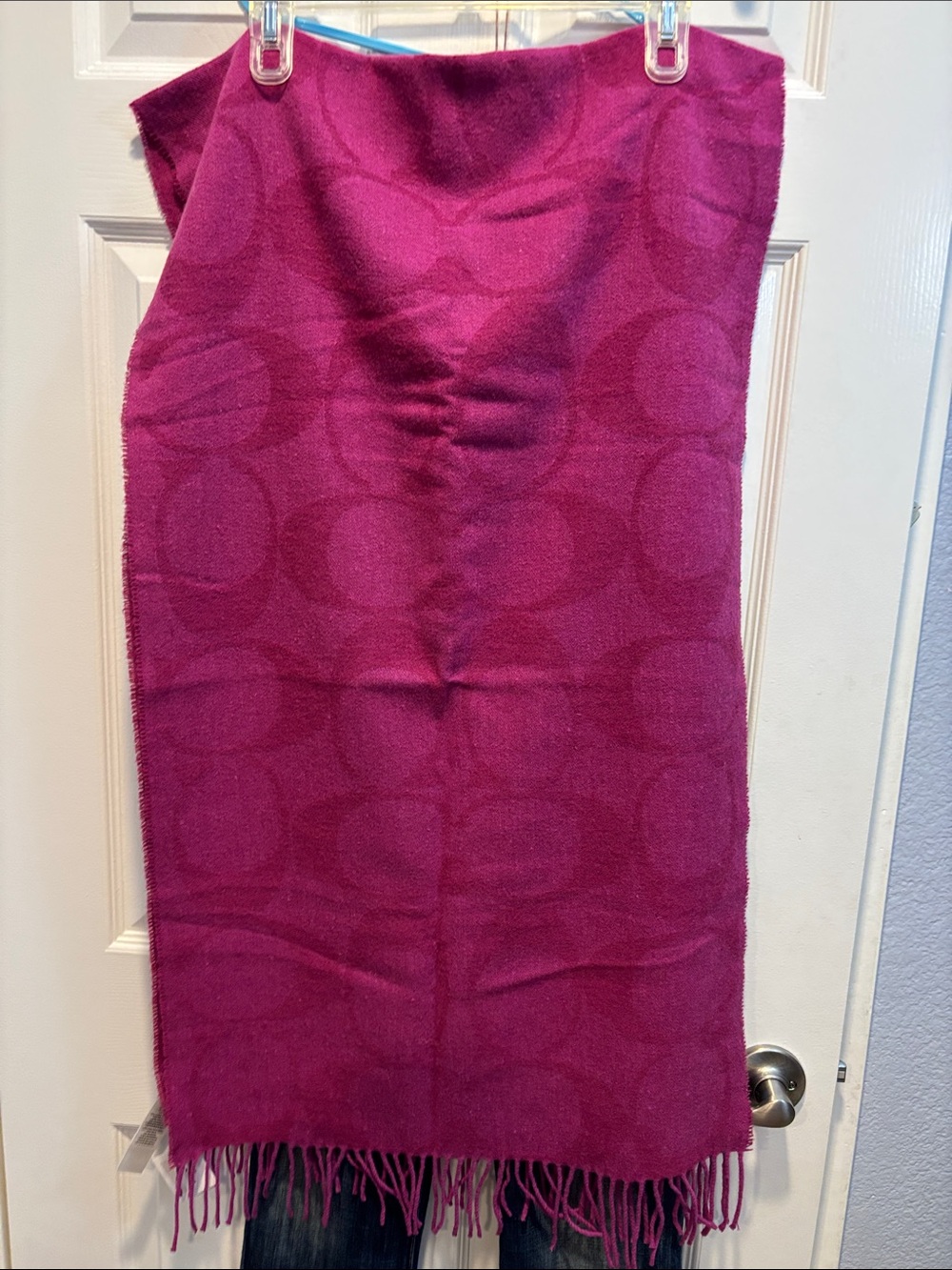 *Flawed* Coach Fuchsia Signature Muffler Scarf NWT